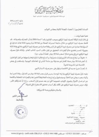 مطمئنة المواطنين.. الحكومة الليبية: رفض المحلات قبول التعامل بعملة الـ 50 دينار يجرمه القانون 